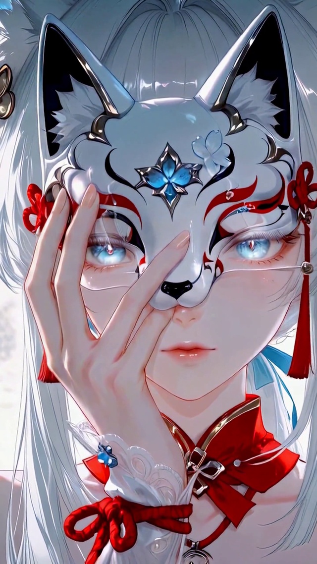 月下狐面少女