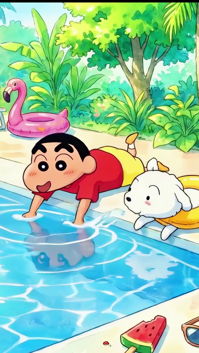 小新和小白的泳池夏天