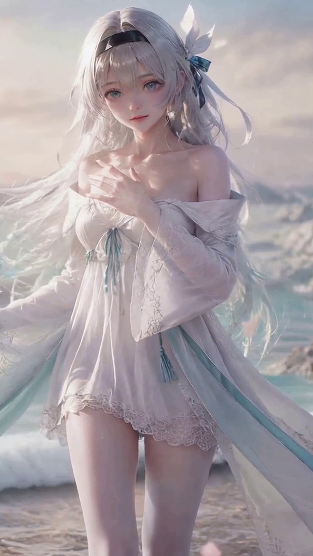 海边樱花少女