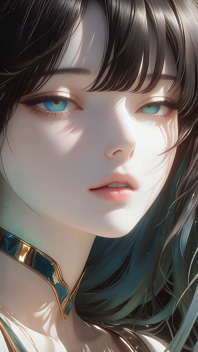 蓝色瞳孔美女高清4k