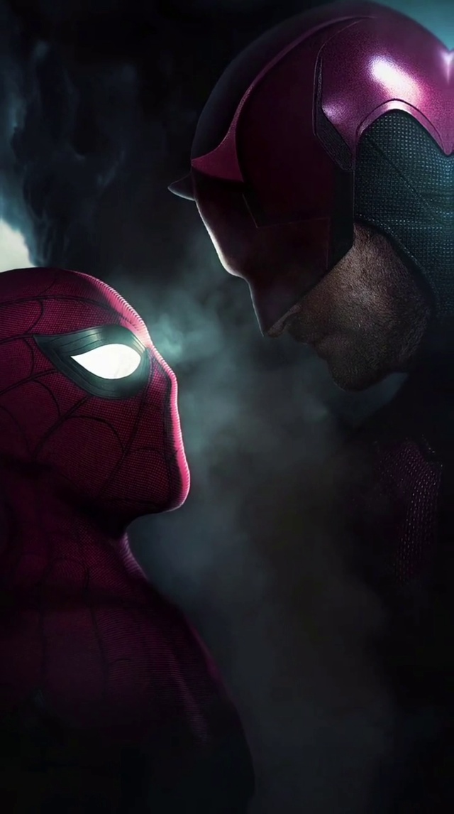 蜘蛛侠对视蝙蝠侠