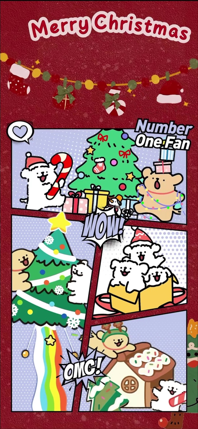 线条小狗圣诞氛围6