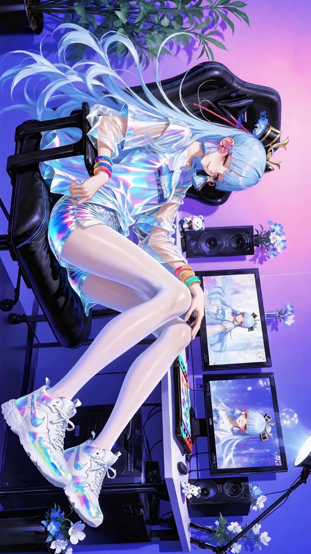 宅家慵懒炫彩电竞少女神里绫华