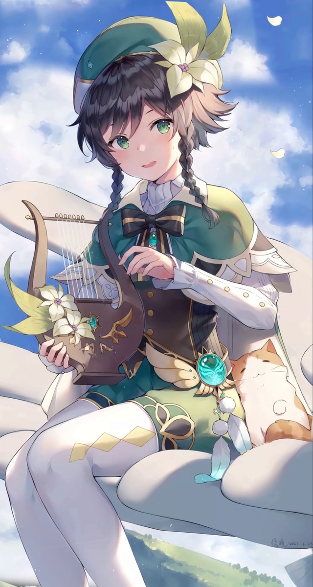 原神温迪空中弹琴