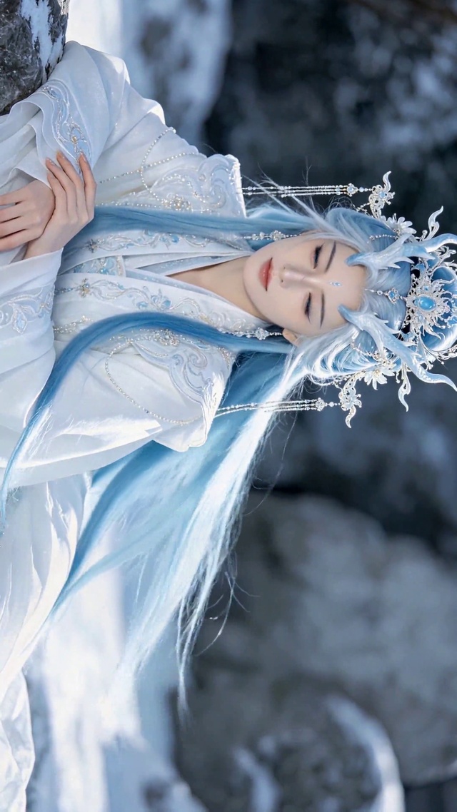 古风蓝发冰雪美人
