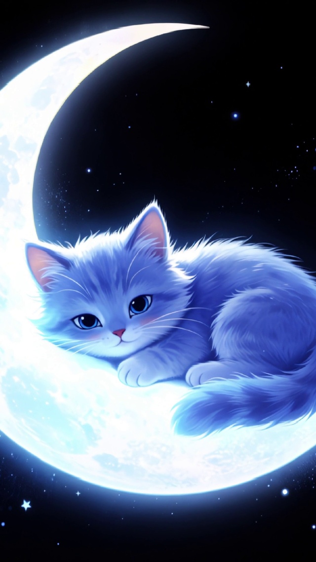 月亮上的蓝猫