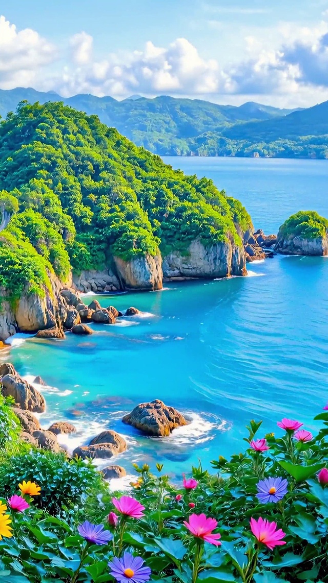 护眼远眺山水湖泊