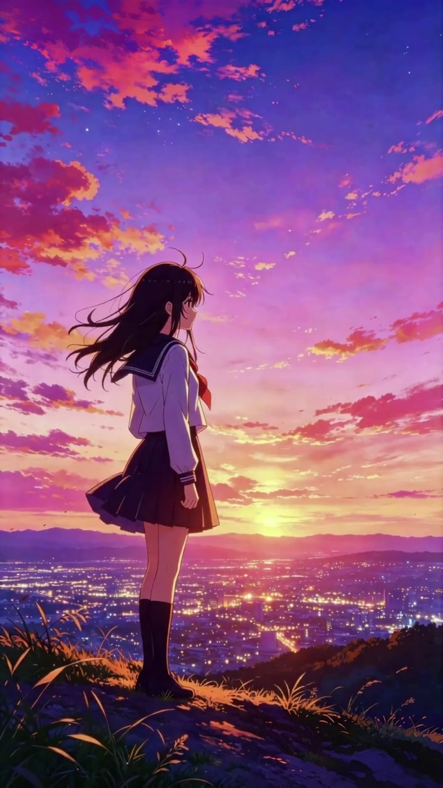 紫橘黄昏JK少女