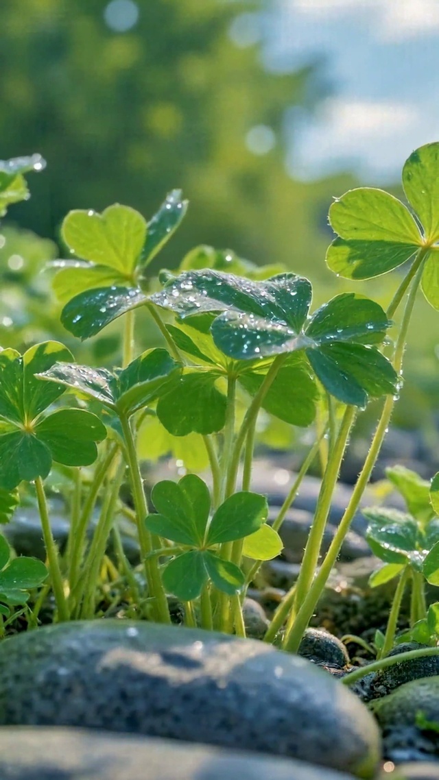 雨后清新绿意三叶草