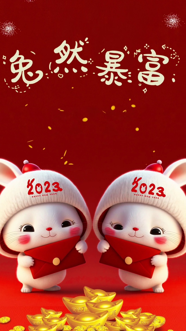 治愈喜庆暴富兔宝宝