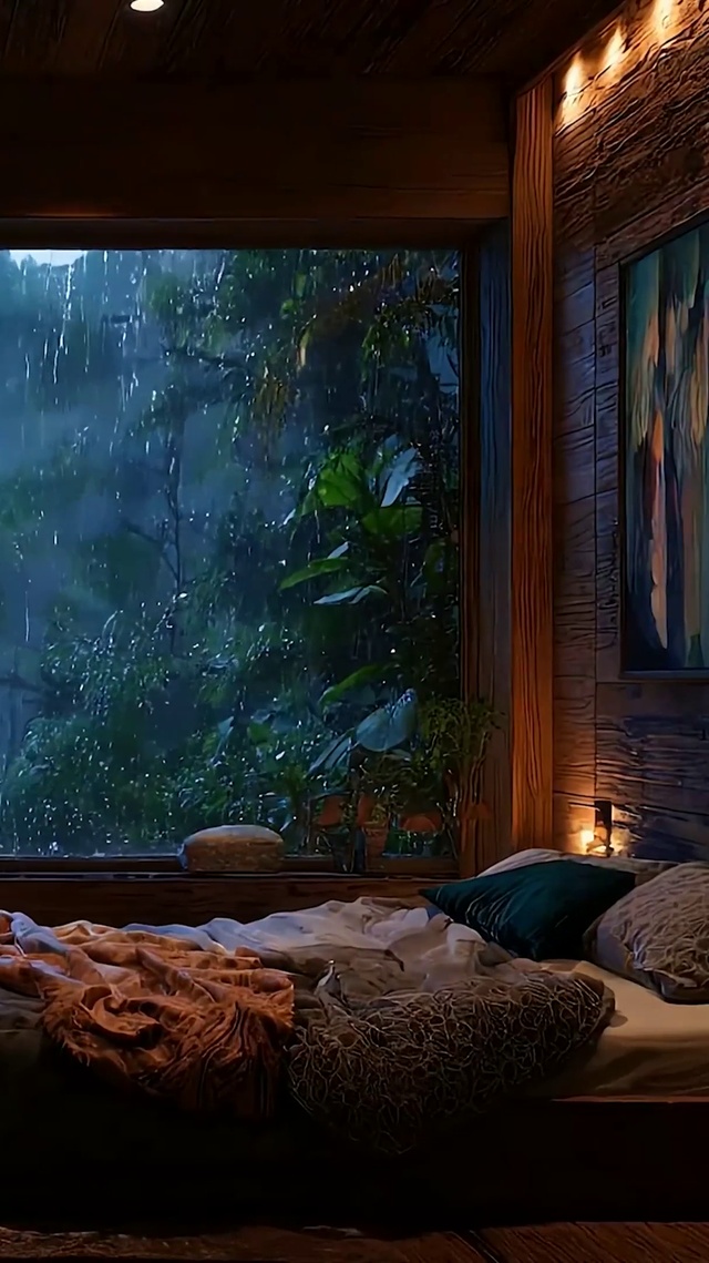 雨天树木