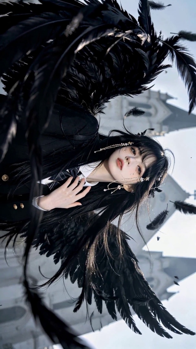 黑翼甜酷天使美少女