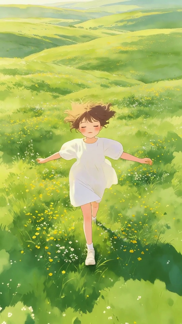 开心的小女孩