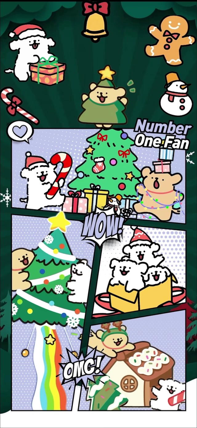 线条小狗圣诞氛围7