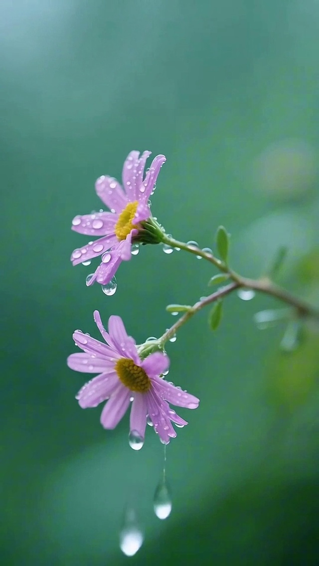 雨中小紫菊