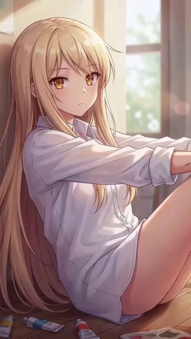 艺术角落的少女