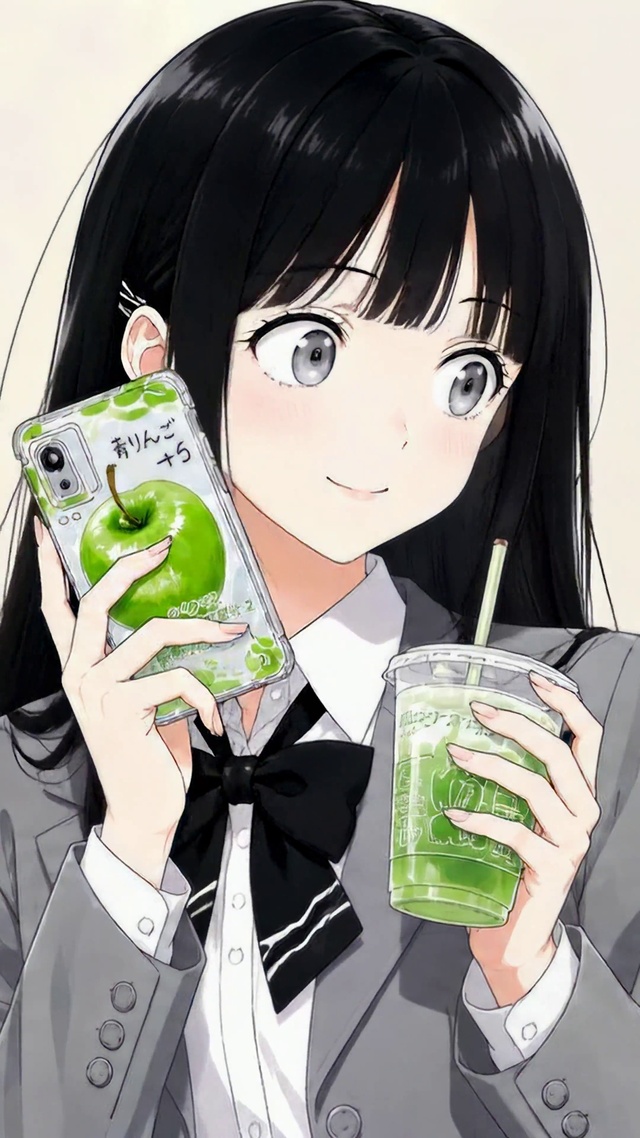 清新青苹果二次元美少女