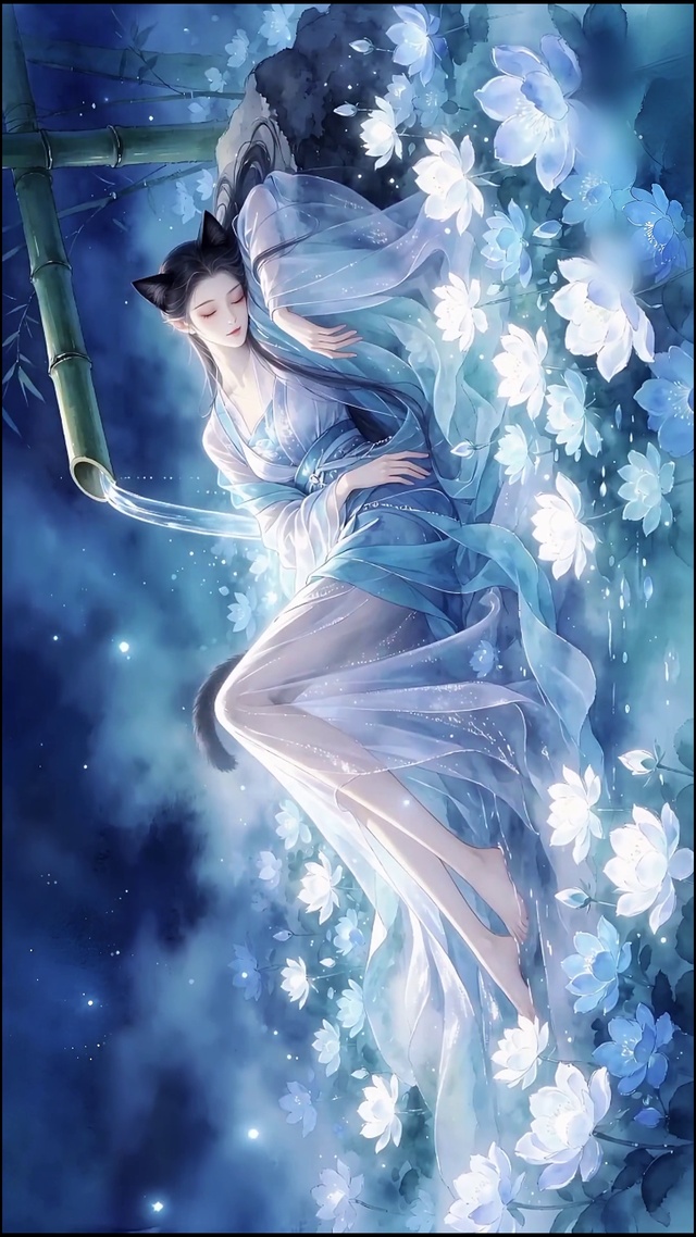 流水花海与猫妖