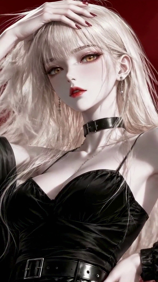 酷飒银发二次元美少女