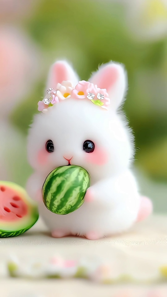 可爱兔兔吃瓜