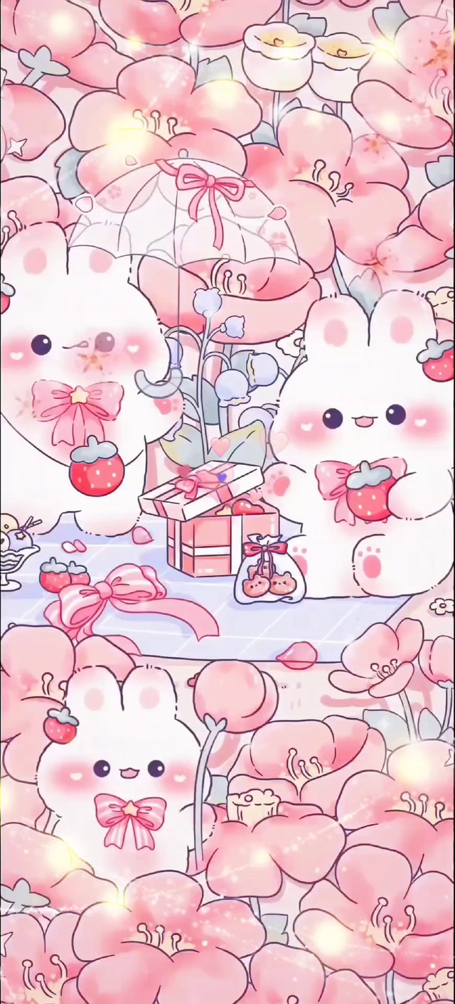 可爱萌萌粉兔子