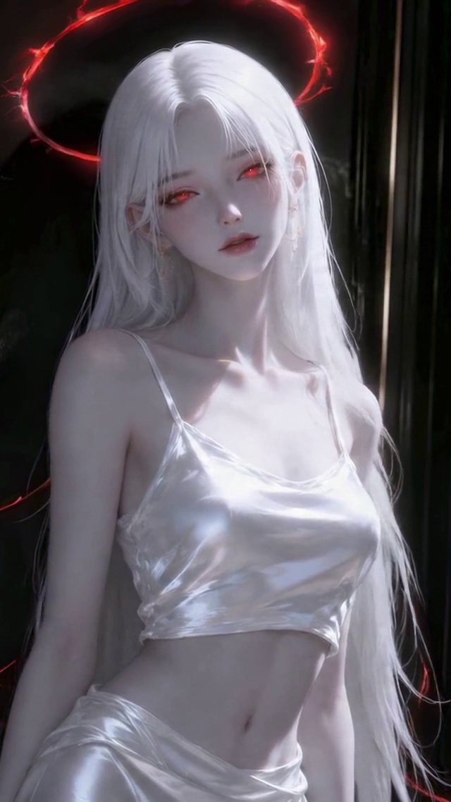 白发红眸暗黑氛围感美少女