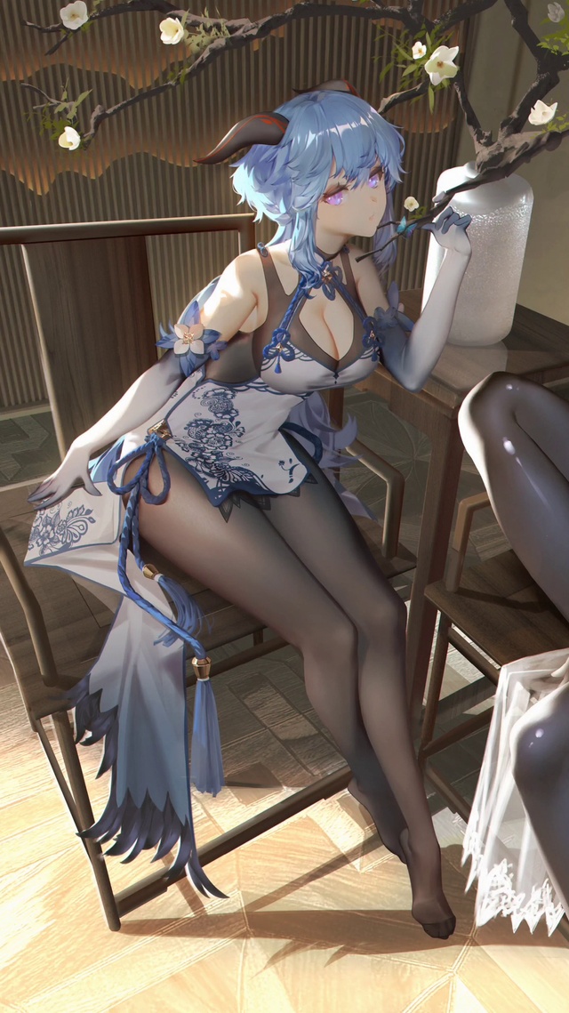 国风青花瓷甘雨姐姐4k