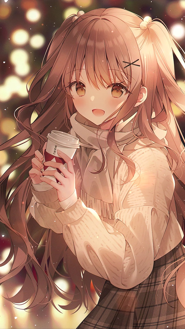 温馨冬日可爱女孩