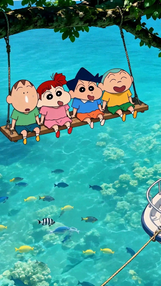 蜡笔小新海边度假
