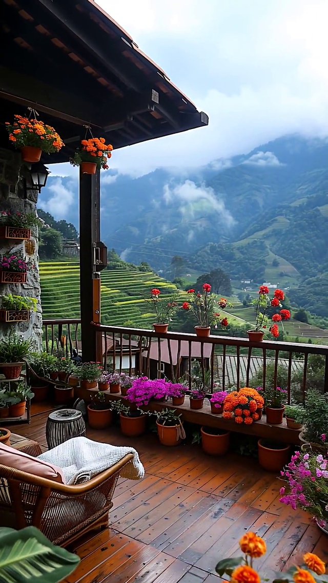 美丽的花园阳台
