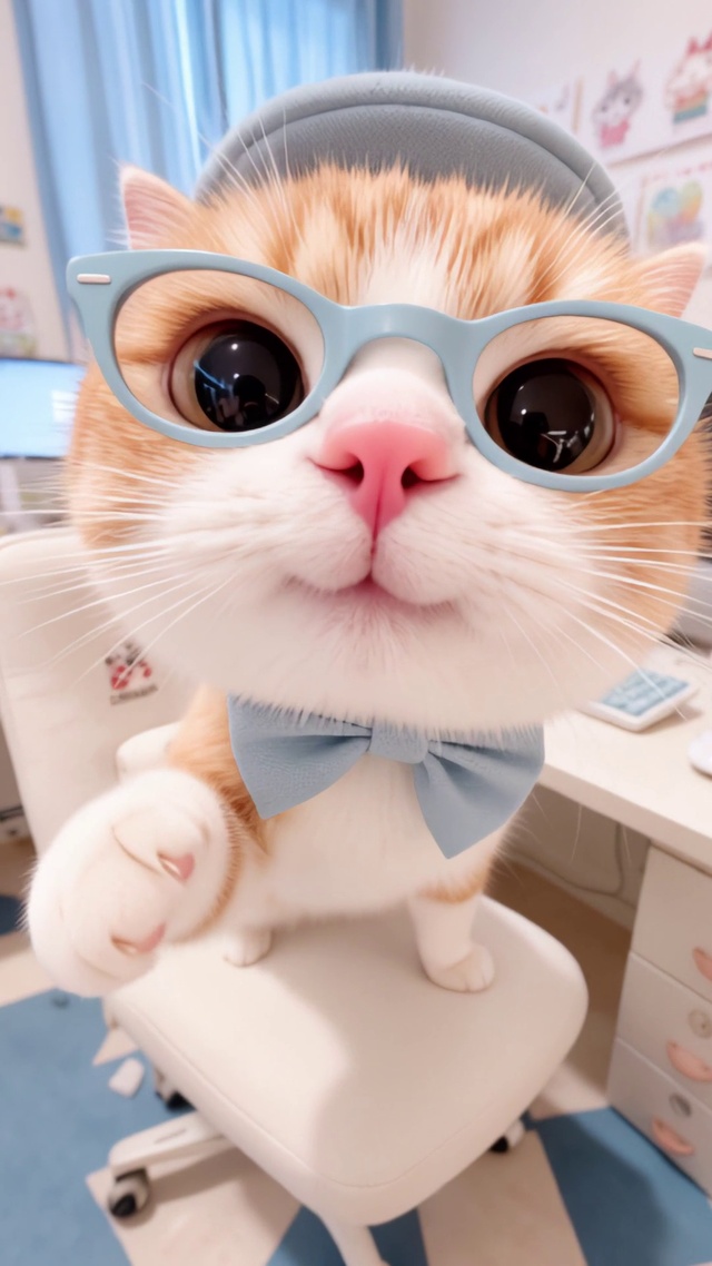 戴眼镜的猫