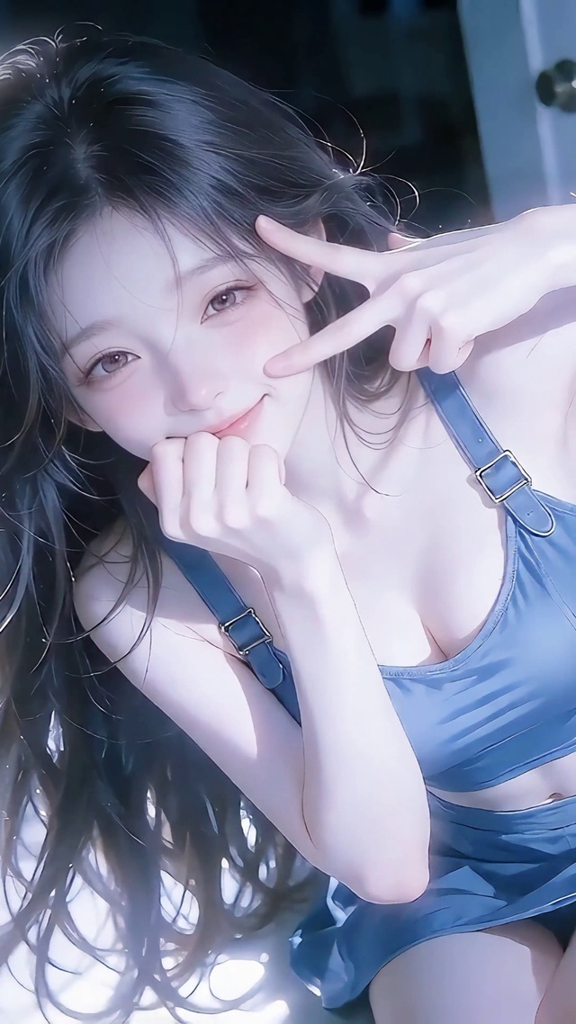 镜头前可爱表情少女
