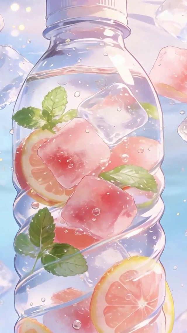 冰块橙子水
