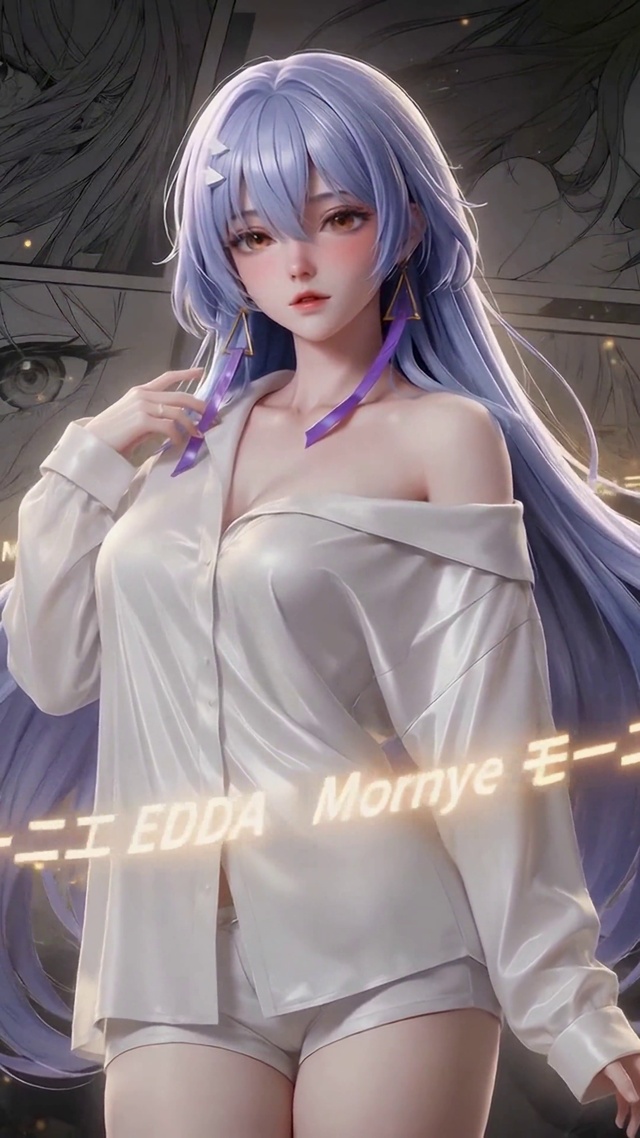 梦幻紫发文字环绕莫宁