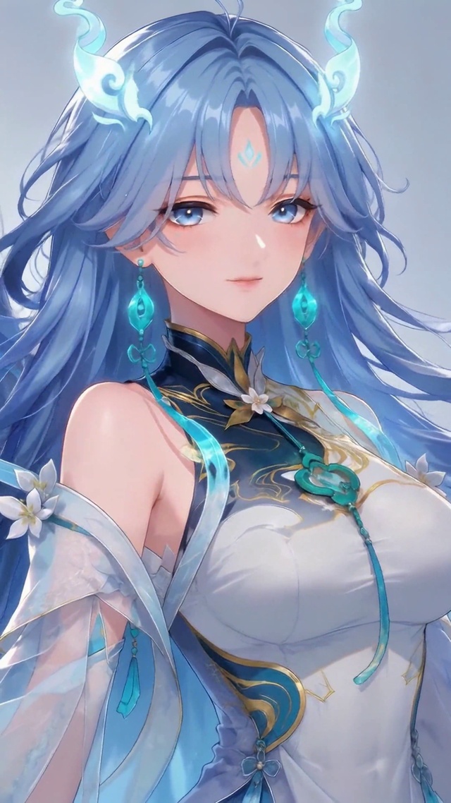 蓝发双美少女