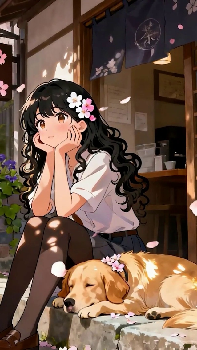 女孩与萌宠狗