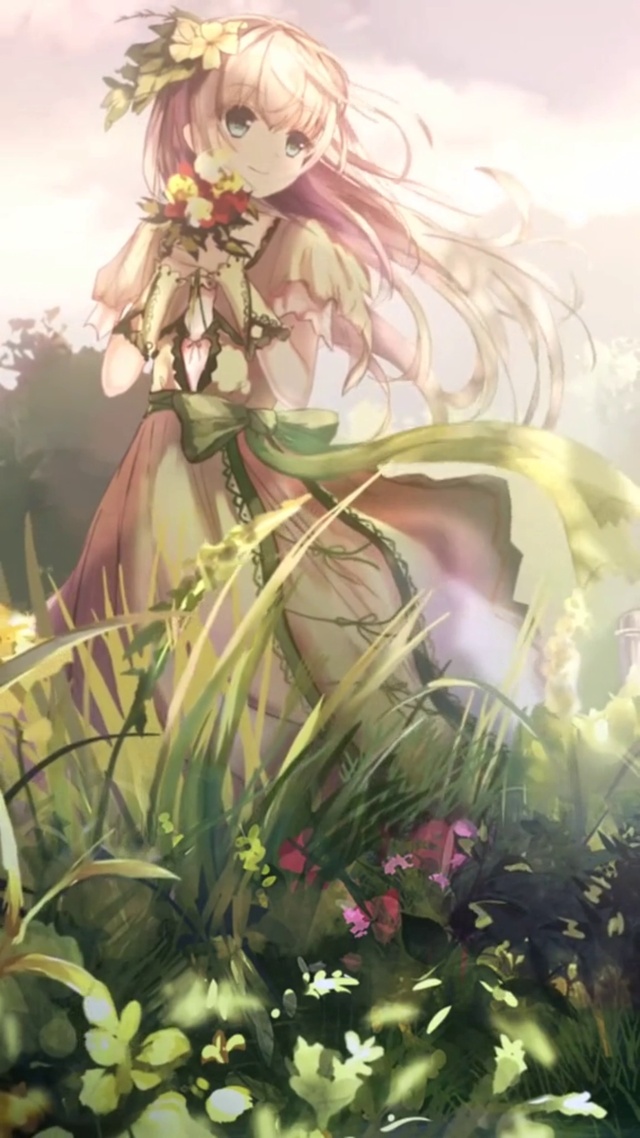 唯美小清新插画森林少女