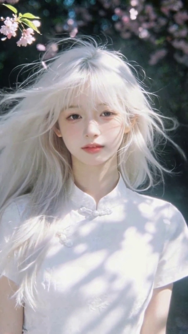 樱花白发少女