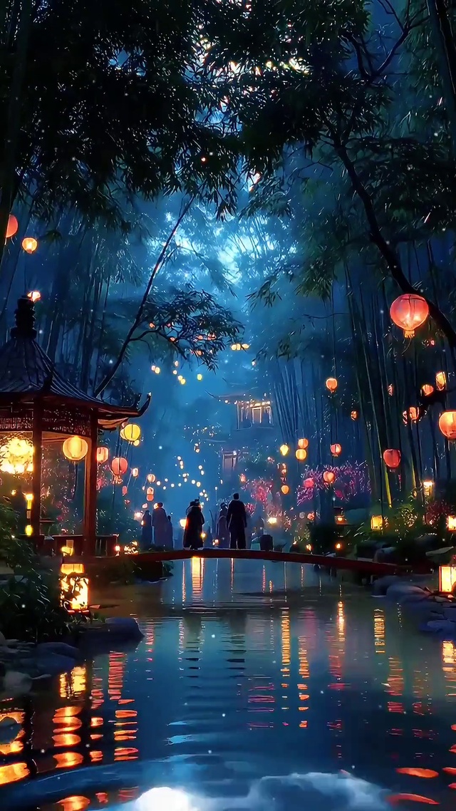 七夕夜游的烟花