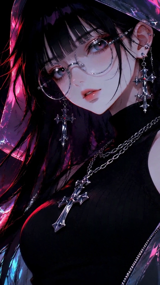 赛博朋克霓虹酷飒美少女