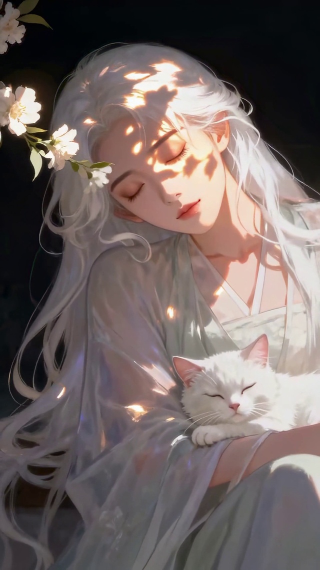 月光白发少女
