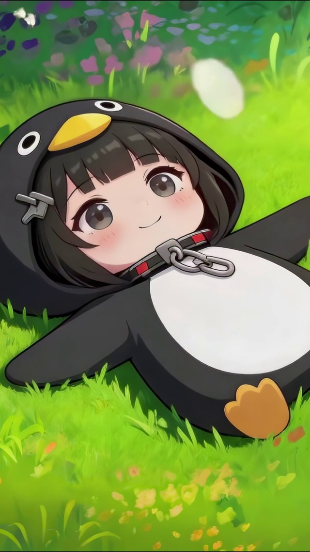 草地上的企鹅管理员