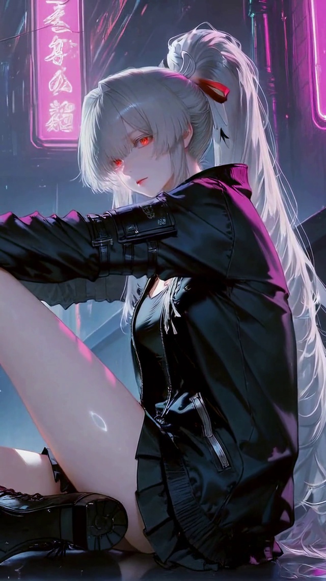 雨夜银发少女绯雪