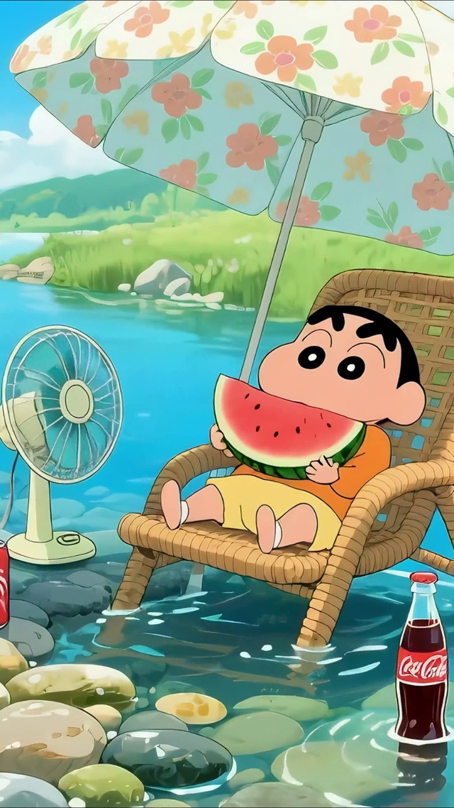 夏日清凉感吃瓜小新