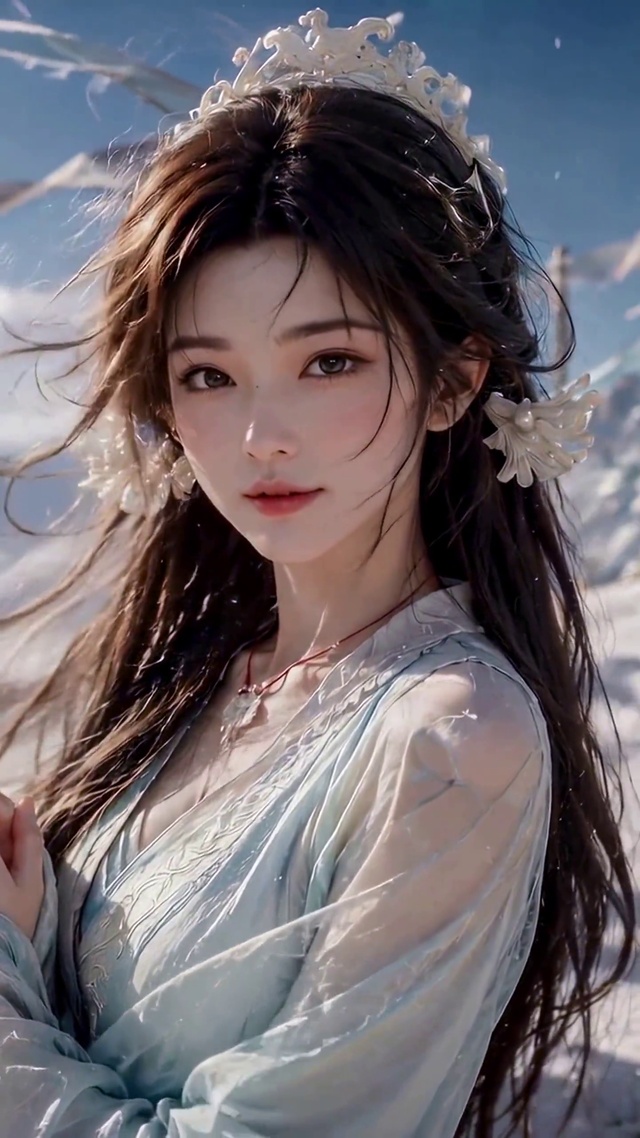 雪山古风仙气美女