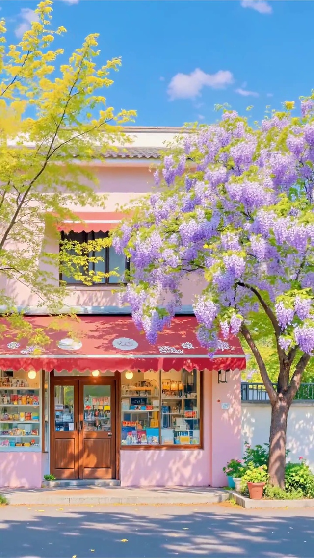 蓝天下街角商店