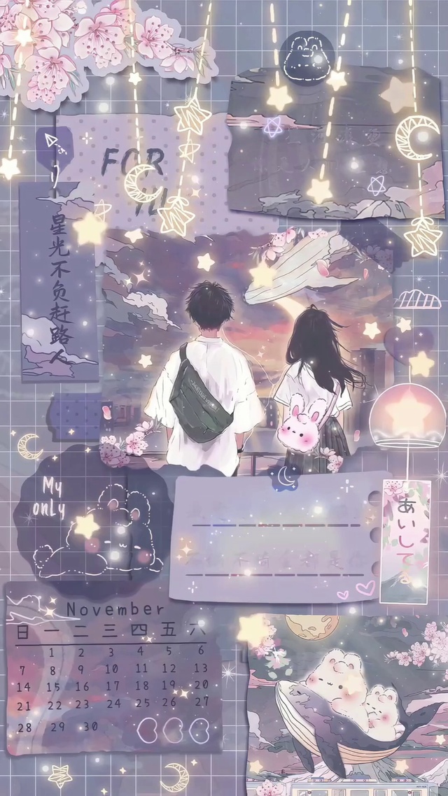 紫色治愈浮世梦情侣1