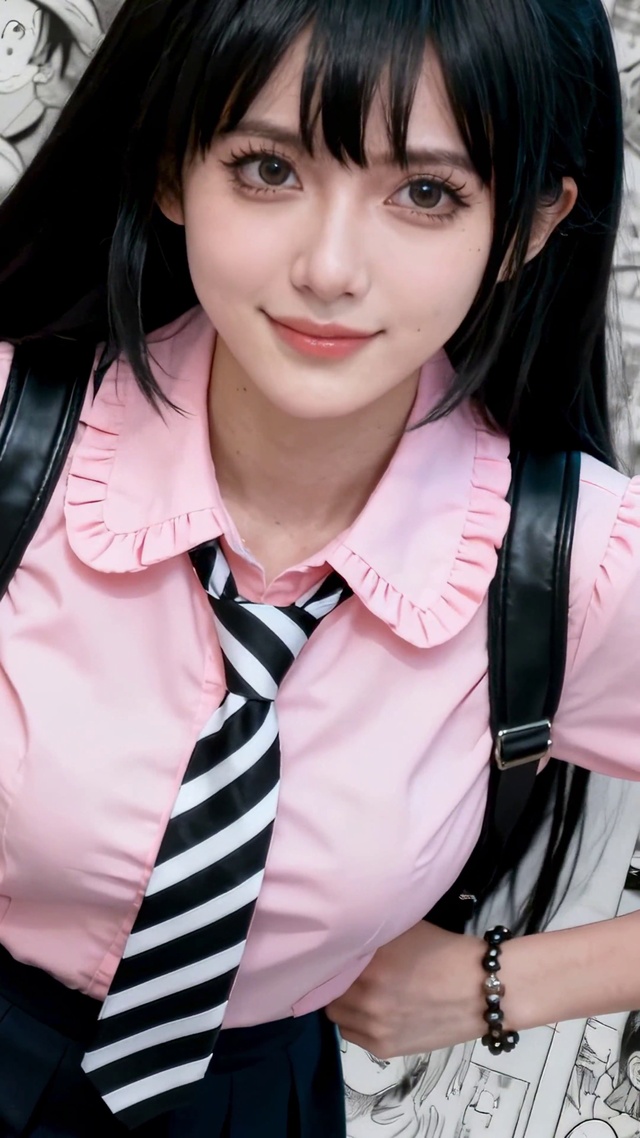 学院风甜酷清纯美少女