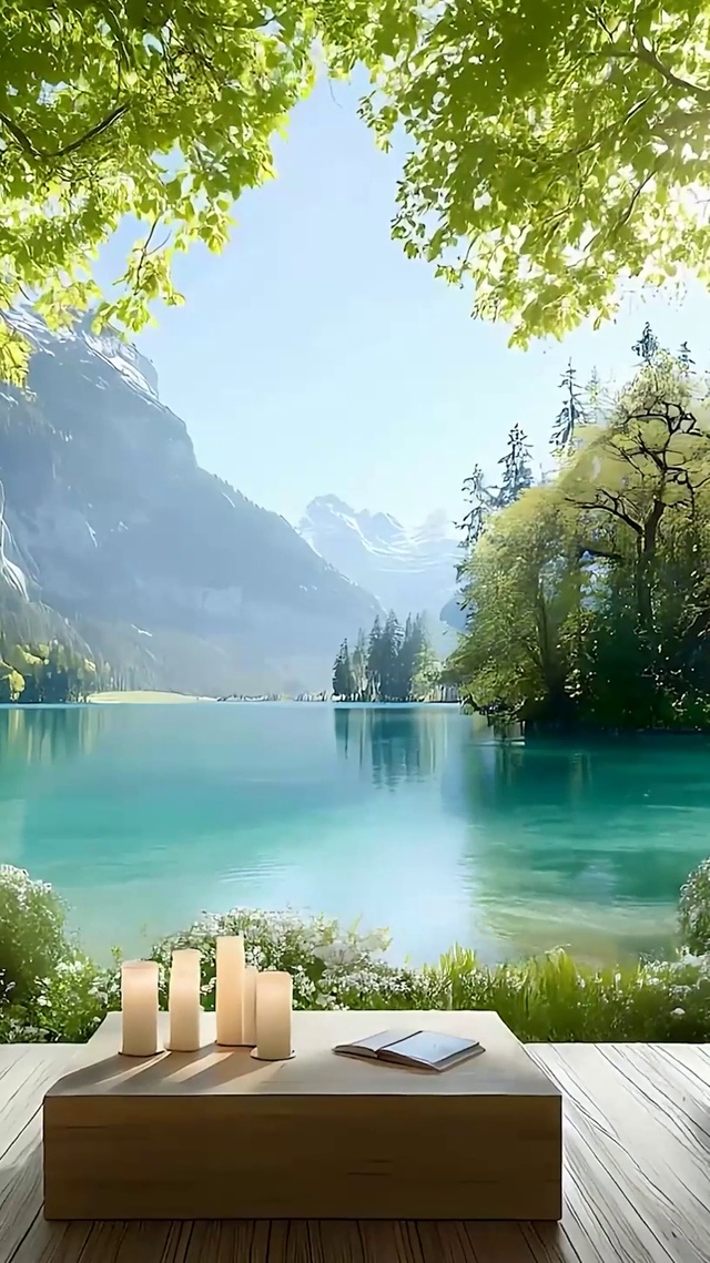 护眼山川树木河流