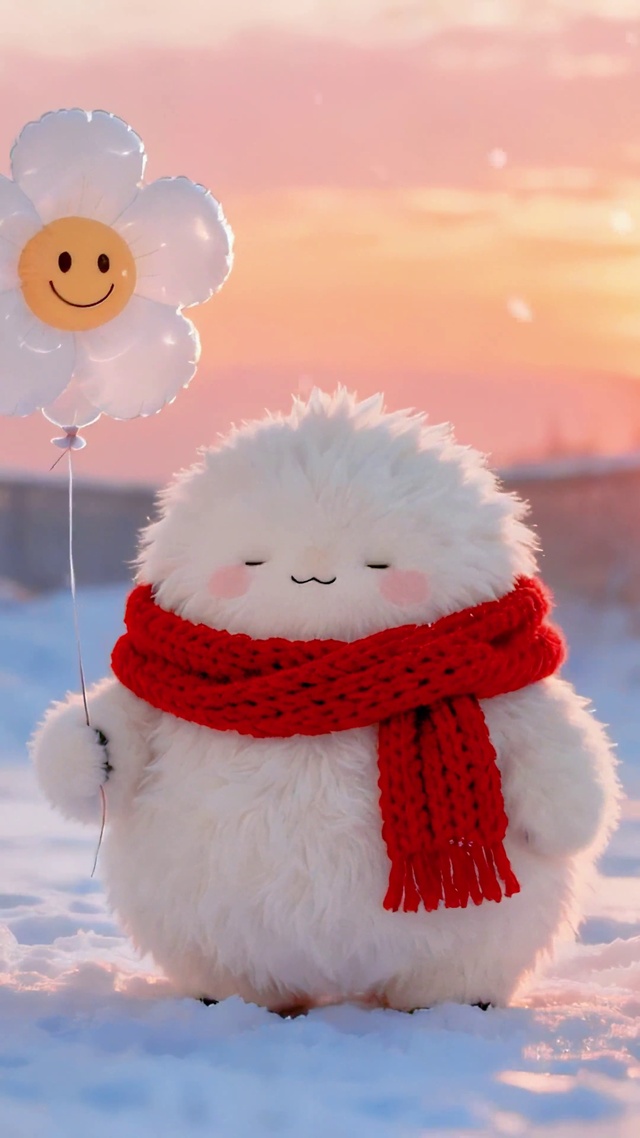 雪地治愈小绒团